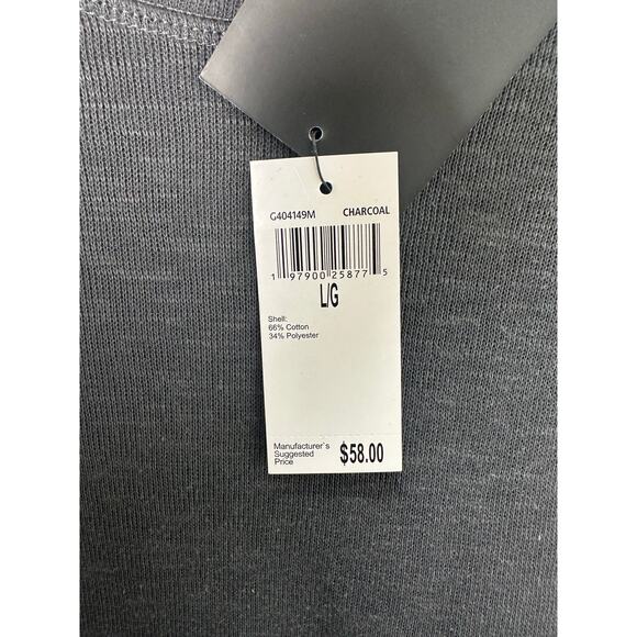 Magaschoni NWT Men's Cotton Blend Charcoal Pullover Scoop Neck Knit Top size L - Picture 4 of 5